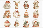 Pink Christmas Watercolor Clipart, an Illustration by Sublimation Artist (Thumbnail 3 of 6)