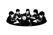 School Student Silhouette Icons, an Object Graphic by yasushie (Thumbnail 5 of 7)
