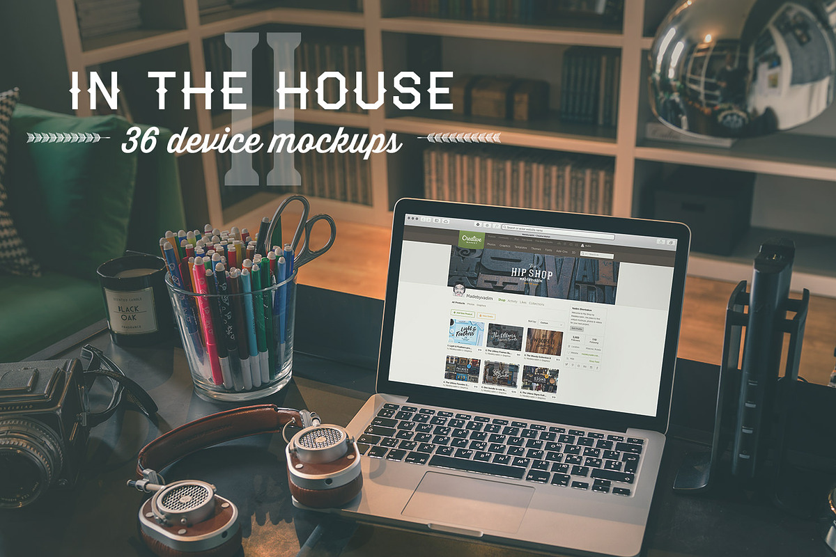 In the house II - 36 devices mockups, an iPad Mockup by Madebyvadim (Photo 1 of 6)