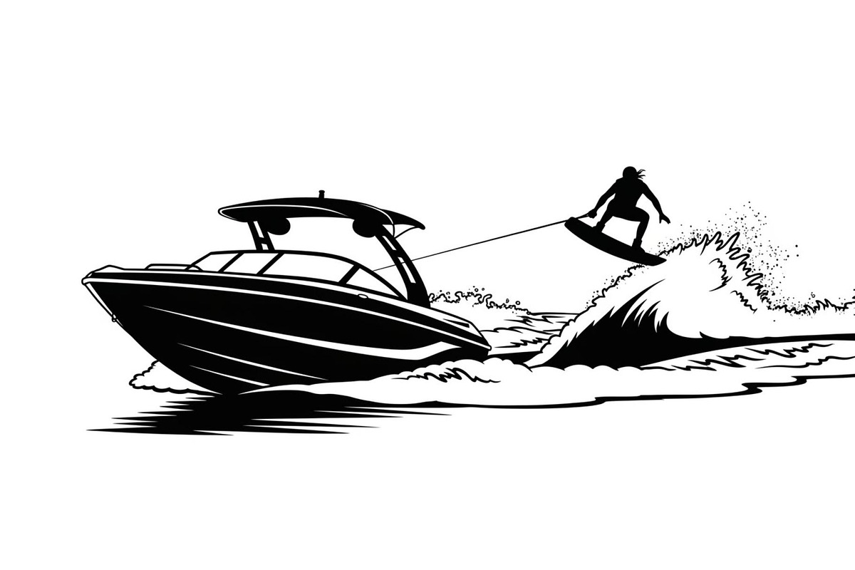 Water Ski Silhouette Vector Bundle, an Illustration by Designs_River (Photo 23 of 51)
