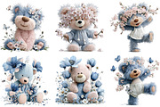 Spring Teddy Bear Clipart, an Illustration by CraftArtStudio (Thumbnail 3 of 6)