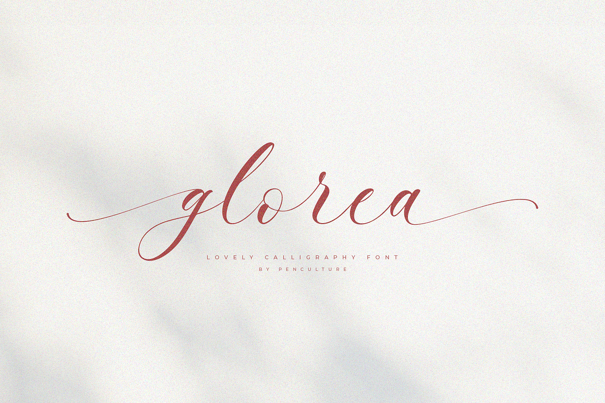 Glorea - A Lovely Calligraphy Font, a Script Font by Pen Culture (Photo 1 of 9)