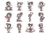 Whimsical Cupid Valentine Clipart, an Illustration by Design Market (Thumbnail 2 of 3)