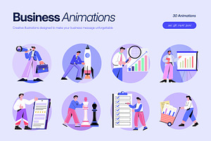 Animated Business Drawing Art Set, a Finance Illustration by Brickclay