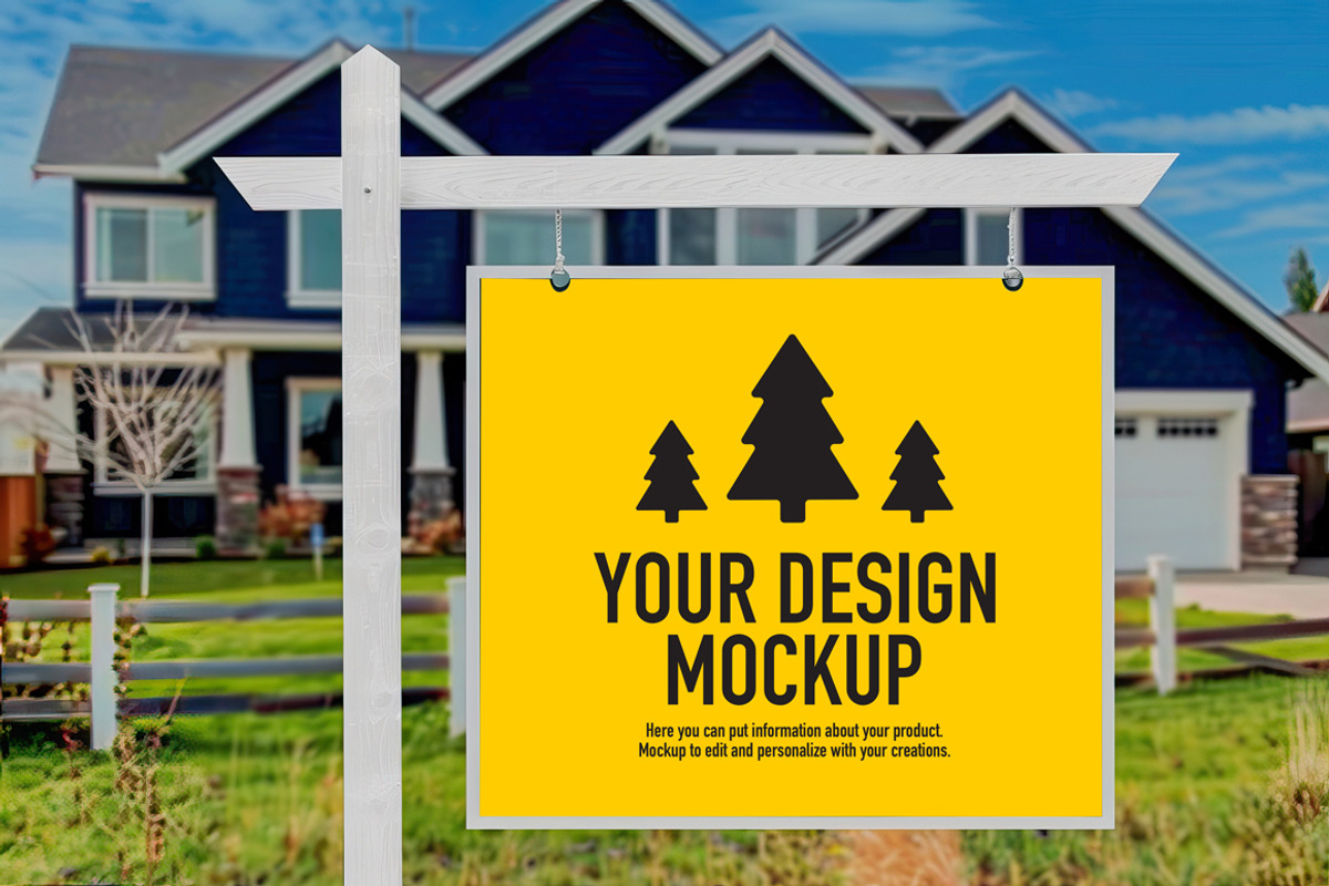 Real estate sign mockup., an Advertising Mockup by OSORIOartist
