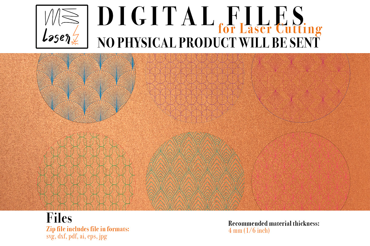 Deco Coasters VectorFile 4 LaserCut., an Object Graphic by MaramadeLaser (Photo 2 of 5)
