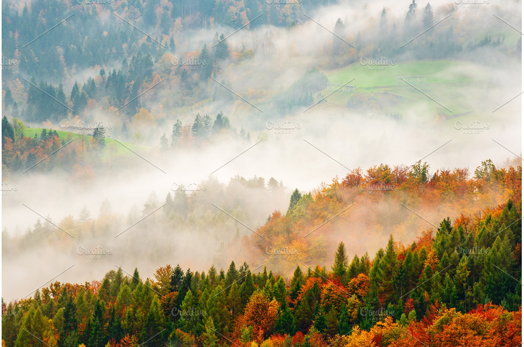 Misty autumn mountain landscape at, a Nature Photo by Nature and travel