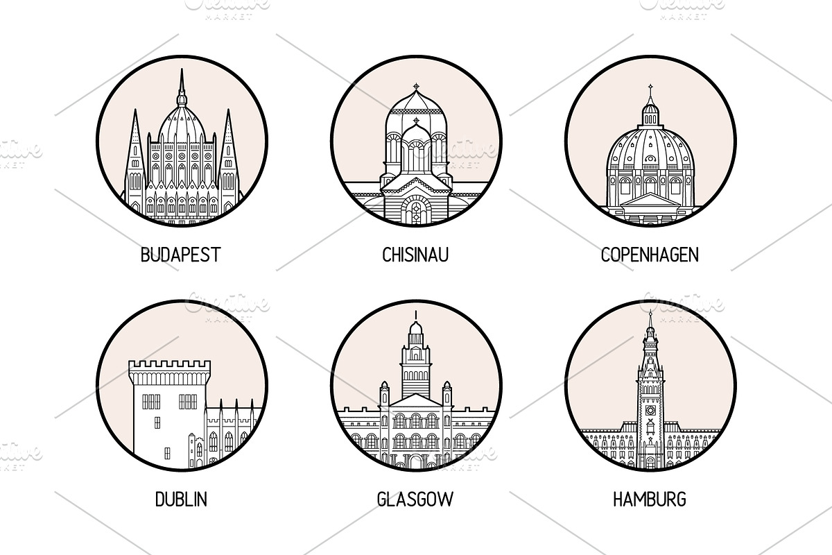 Icons of 30 European cities, a Work Illustration by TheMountBirdStudio (Photo 4 of 9)