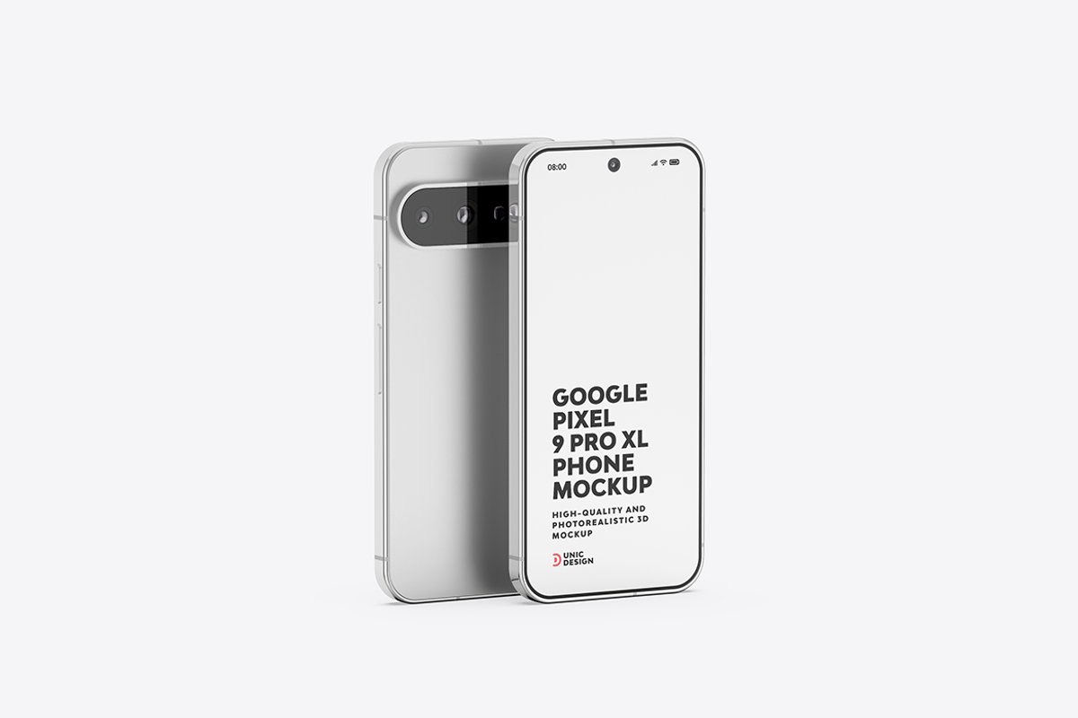 Google Pixel 9 Pro XL Phone Mockup, an Android Mockup by UnicDesign (Photo 15 of 21)