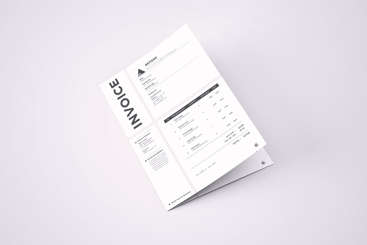 Invoice Template, a Stationery Template by artisanHR