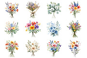 Watercolor Wildflower Bouquet, an Illustration by Design Market (Thumbnail 2 of 3)
