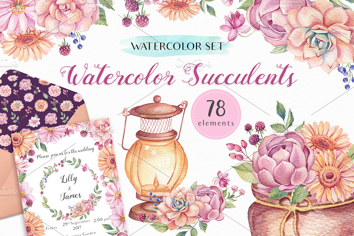 -90% OFF - Watercolor Flowers Bundle, a Decorative Illustration by Irina Diasli (Photo 2 of 12)