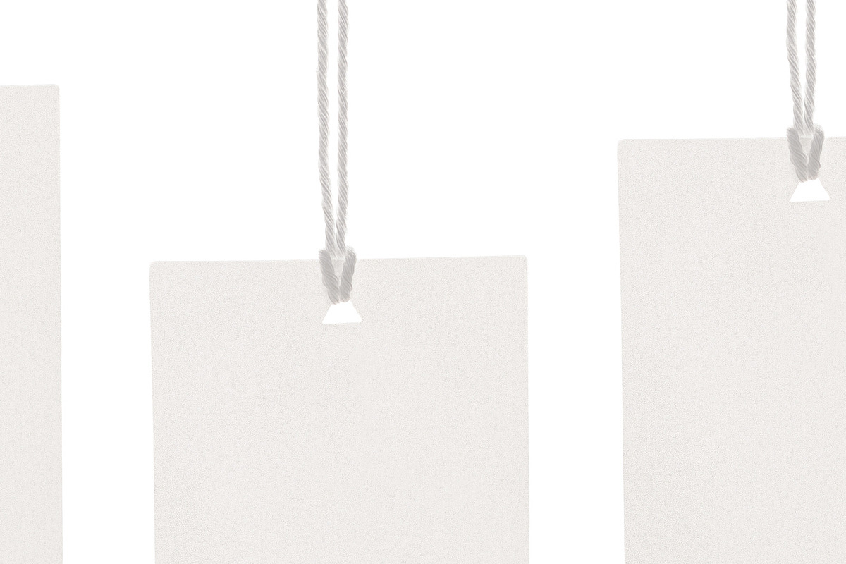 Clothes label tag blank white mockup, an Advertising Mockup by Olha Klein (Photo 3 of 3)