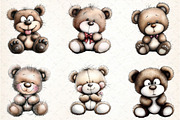 Cute Teddy Bear Emotions Clipart, an Illustration by DreamCafeArt (Thumbnail 5 of 8)