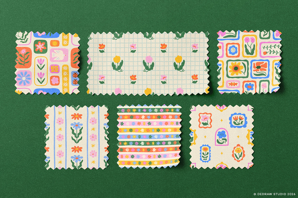 Patchwork Florals: Pattern Set, a Pattern Graphic by Dedraw Studio (Photo 2 of 13)