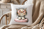 Whimsical Summer Cats Clipart, a Seasonal Illustration by OK Design (Thumbnail 4 of 6)
