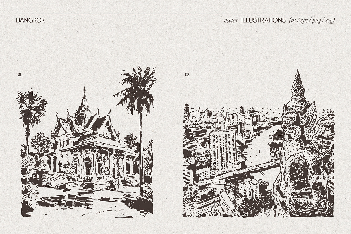 Bangkok Cityscape Sketches, an Empty State Illustration by TheMountBirdStudio (Photo 3 of 7)