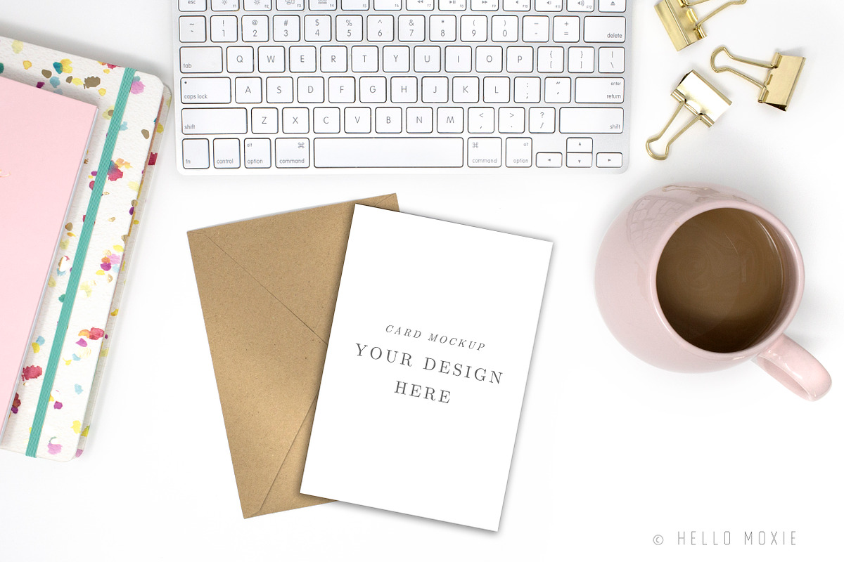 Card Mockup Stock Photography, a Print Template by Hello Moxie