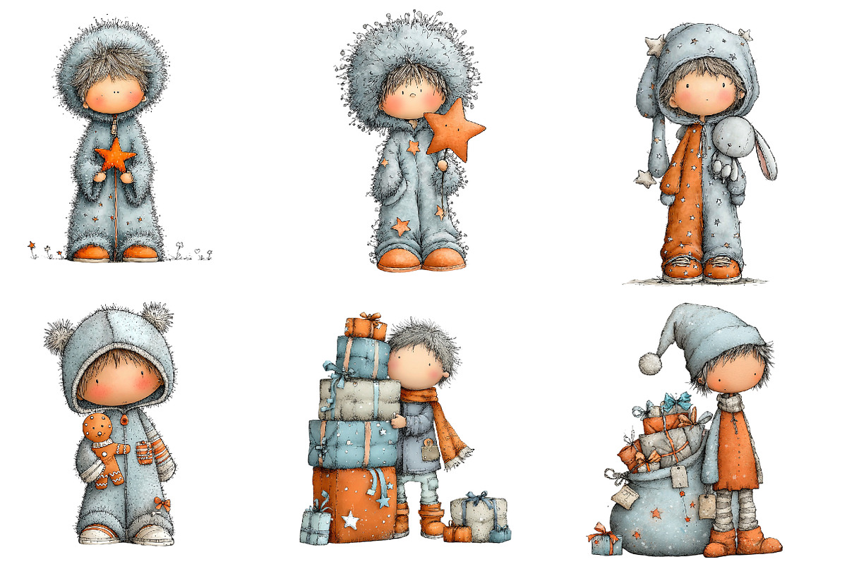 Christmas Children Clipart, an Illustration by CreationArt (Photo 4 of 6)