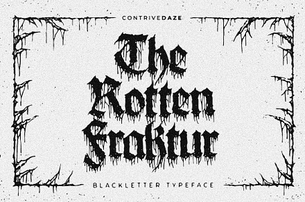 THE ROT FRAKTUR BLACKLETTER TYPEFACE, a Blackletter Font by CONTRIVEDAZE