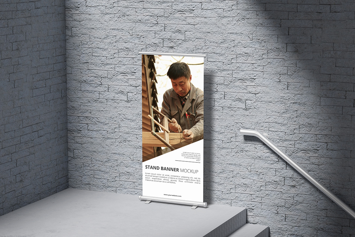 Stand Banner Mockup, an Advertising Mockup by MA-KING_ART (Photo 2 of 3)