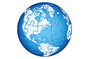 Jigsaw Puzzle Globe. America.