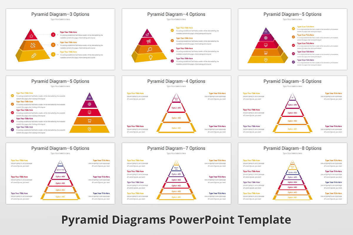 Pyramid Diagrams PowerPoint template, a Presentation Template by GraphicStan (Photo 3 of 8)