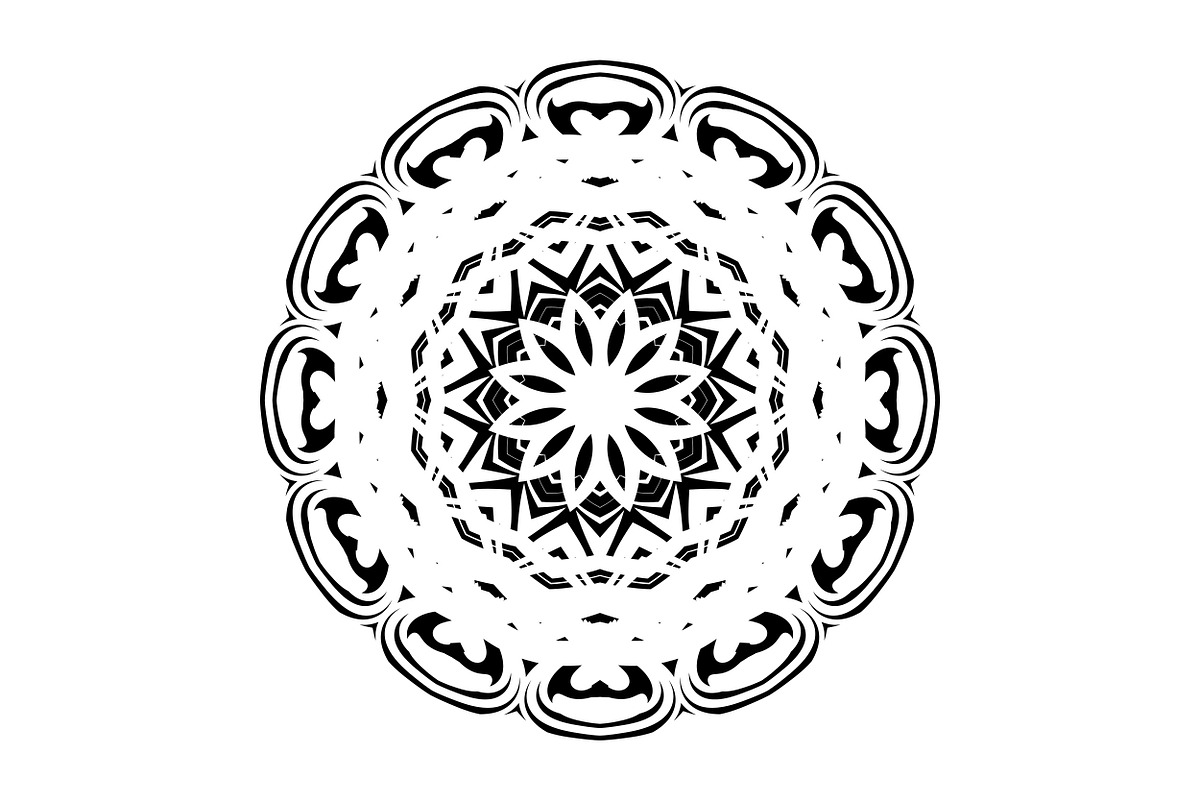 Black and White Mandala Patterns Set, a Decorative Illustration by NJ Himel (Photo 8 of 101)