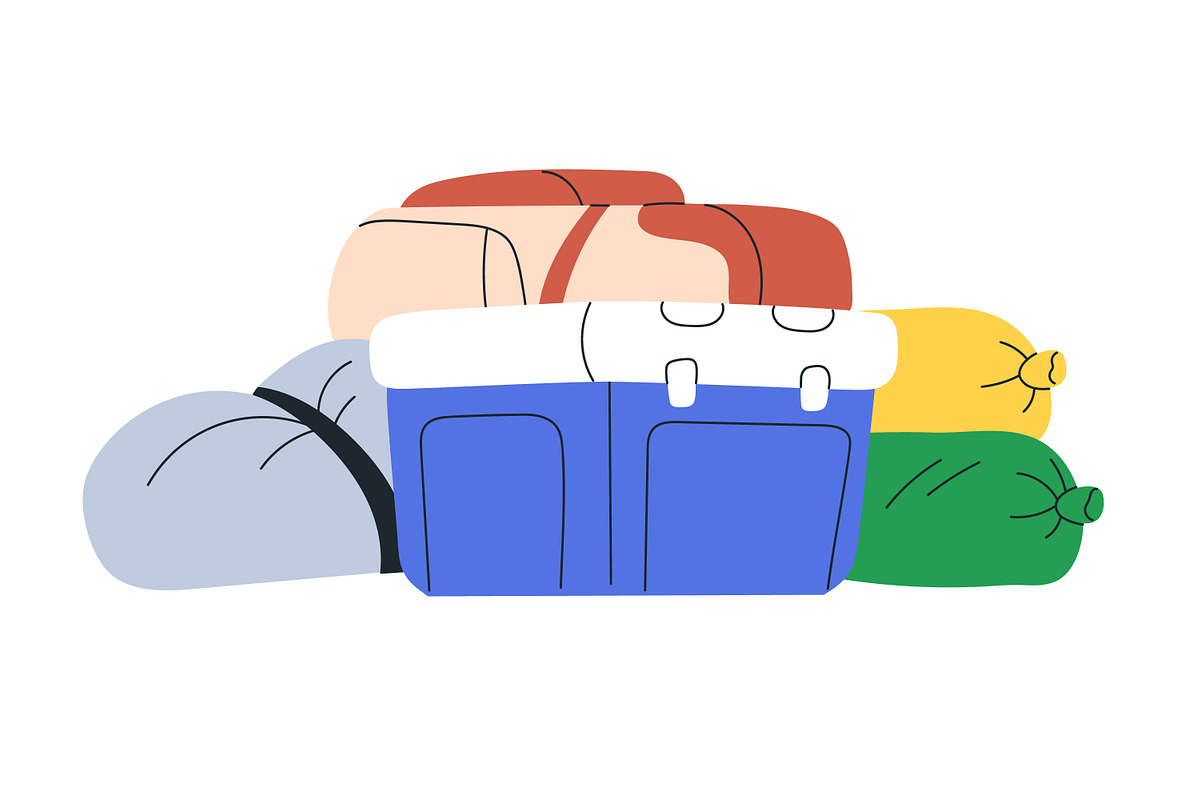 Travel baggage, tourist luggage set, an Object Illustration by Good Studio (Photo 4 of 6)
