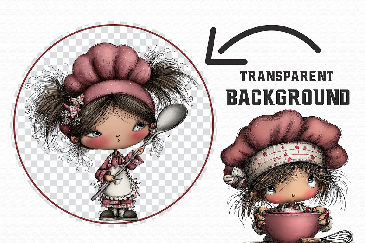 Whimsical Little Girl Chef Hat Clipa, an Illustration by Libby Wishes (Photo 6 of 7)
