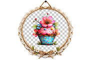 Whimsical Spring Cupcake Clipart, an Illustration by DreamArtGraphic (Thumbnail 6 of 8)