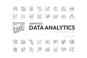 Data Analytics Animated Icons, an Outline Icon by Prosymbols (Thumbnail 1 of 4)