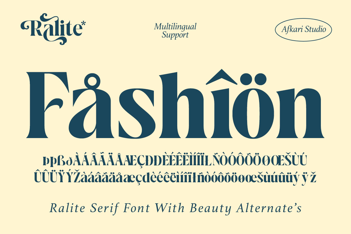 Ralite - Modern Serif Display Font, a Serif Font by Afkari Studio (Photo 12 of 12)
