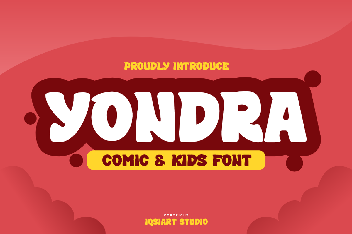 Yondra - Comic Font, a Sans Serif Font by Iqsiart Studio (Photo 1 of 6)