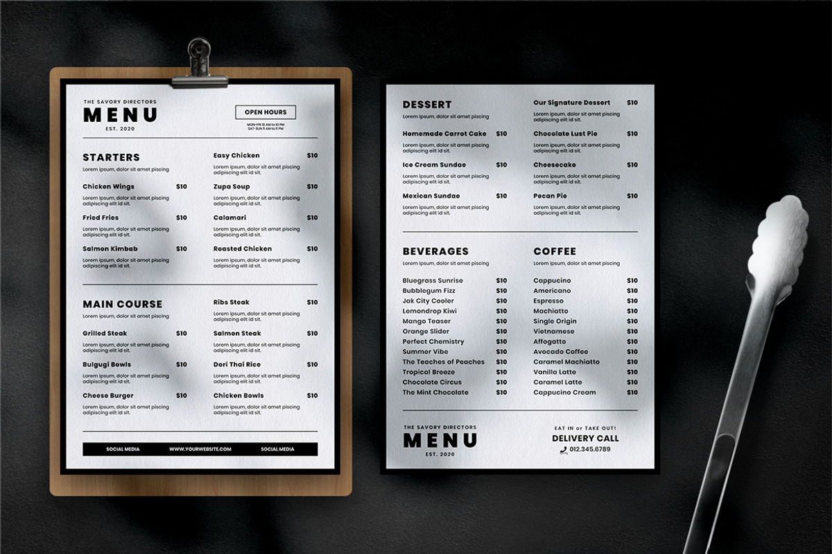 Simple Food Menu, a Print Template by The Savory Directors (Photo 3 of 3)