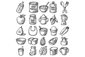 Baby Food  Set, an Object Graphic by RT Studio