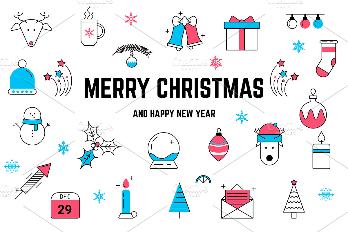 Christmas Icons & Seamless Patterns, an Outline Icon by Iryna Danyliuk (Photo 1 of 4)