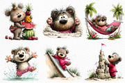 Funny Summer Teddy Bear Clipart, an Illustration by Craft Nest (Thumbnail 3 of 12)