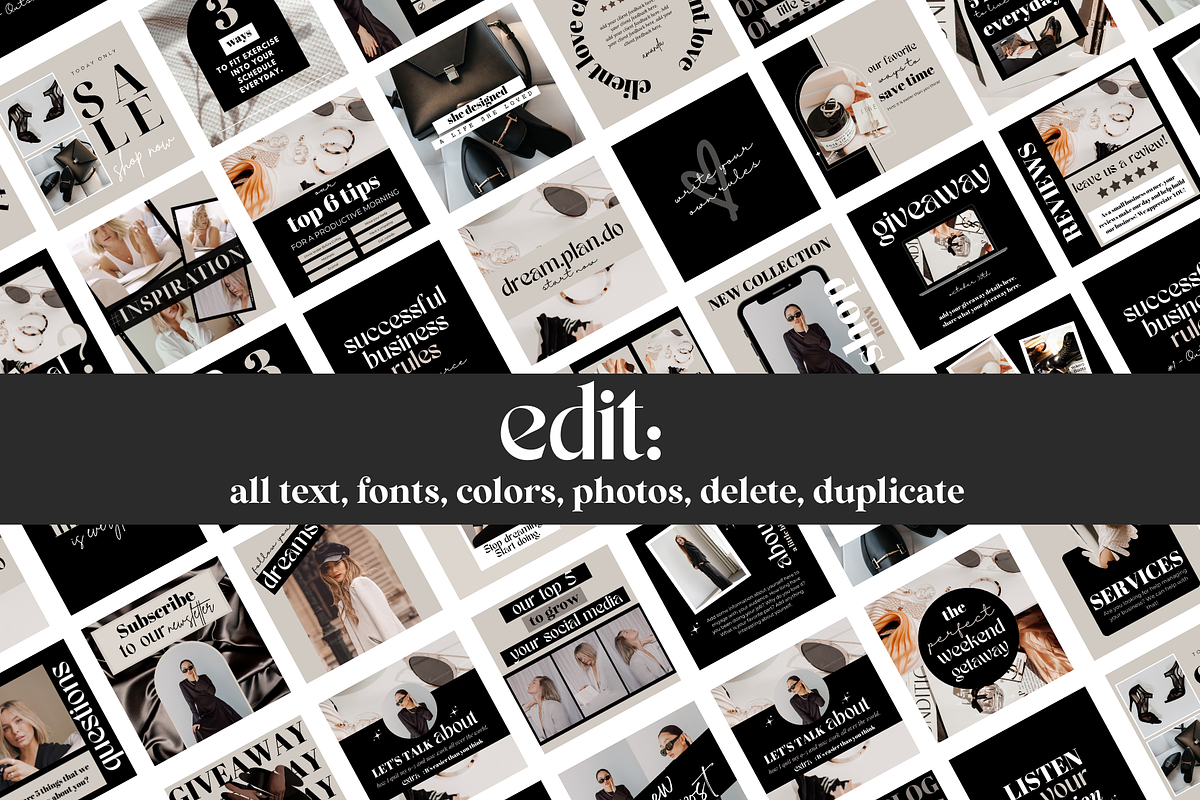 400 Canva Instagram Templates, a Social Media Template by Oh So Social Boutique (Photo 7 of 9)