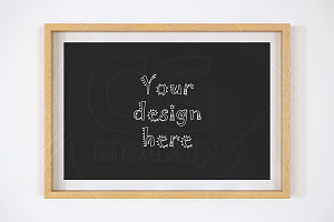 Wood matted frame 8x12 inch mockup, a Print Template by CGmockup