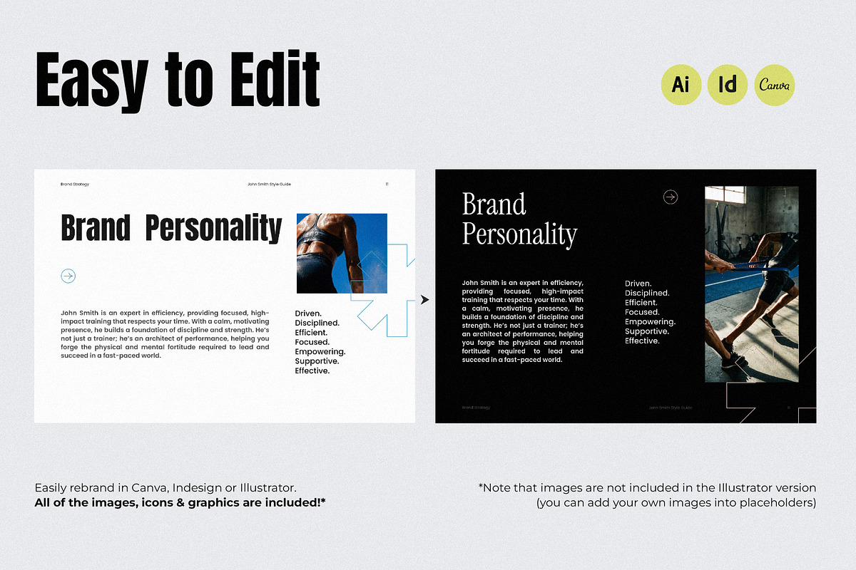 Personal Trainer Brand Guidelines, a Branding & Logo Template by AndrewPixel (Photo 11 of 14)