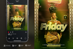 Luxury Girl Friday Night Party flyer, a Flyer Template by SethDesign Studio