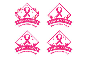 breast cancer pink ribbon banner