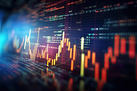 financial stock market graph on tech, a Photo by Iftikhar Alam