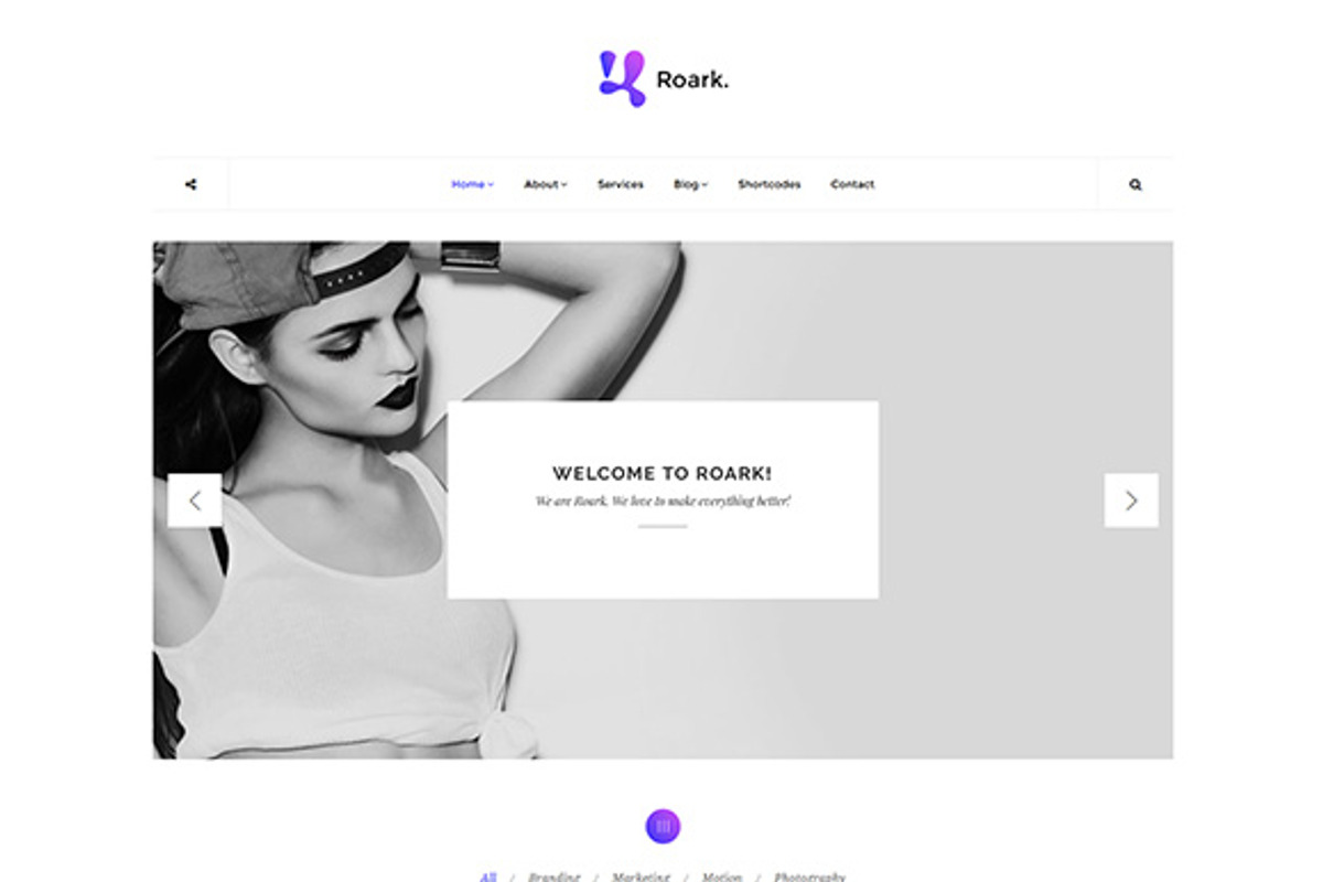 Roark - Minimal Portfolio WordPress, a WordPress Template by myshopkit (Photo 2 of 14)