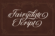 Fairydate - Luxury Script, a Script Font by Bale Type (Thumbnail 1 of 9)