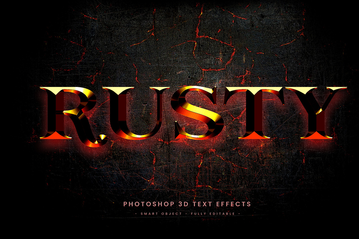 Rusty metal hot style effect PSD, a Layer Style Add-On by mdmijanur0187