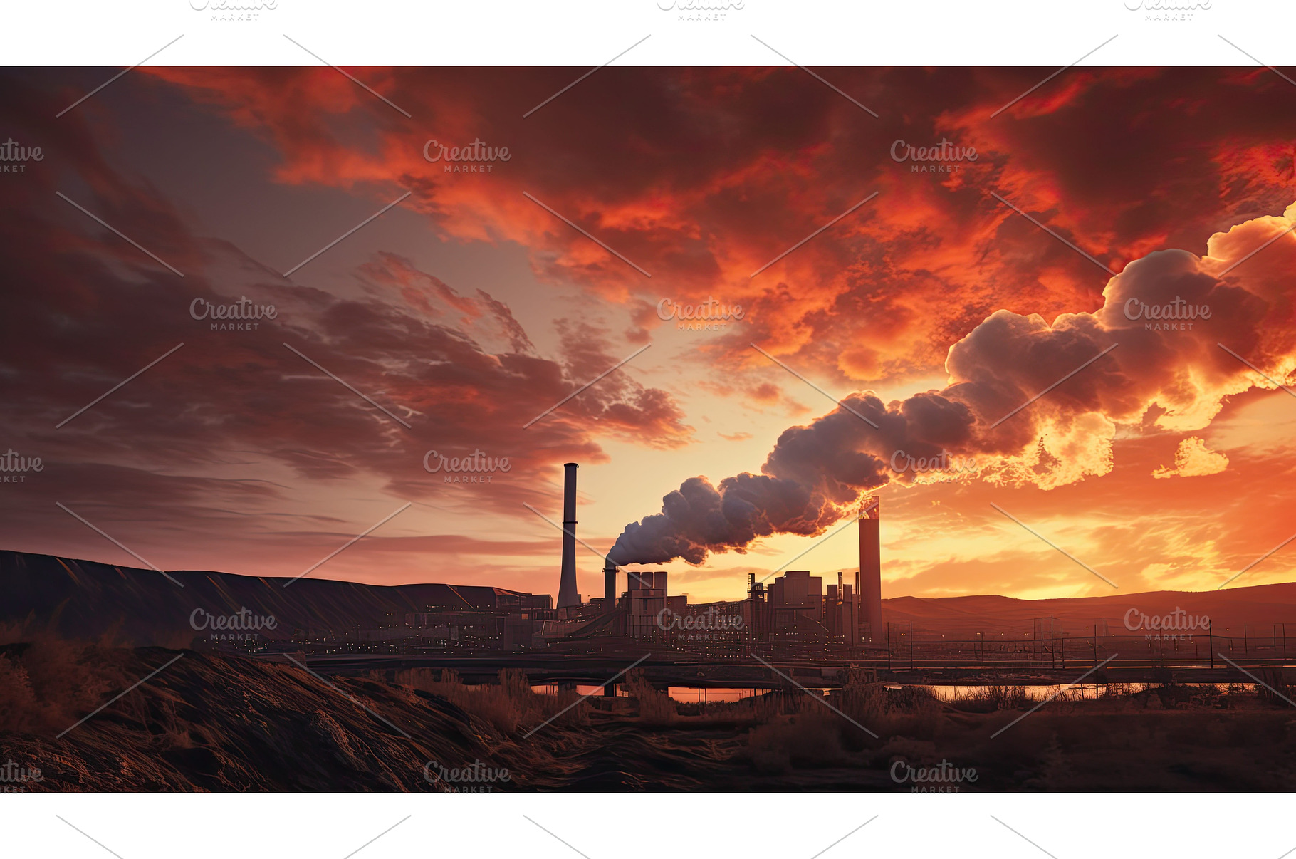 construction rock Cement Factory ai, an Industrial Photo by pikepicture