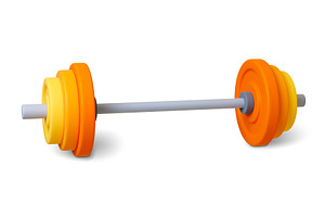 Barbell 3d element. Gym equipment, a Sport Illustration by Valerie Bodnar
