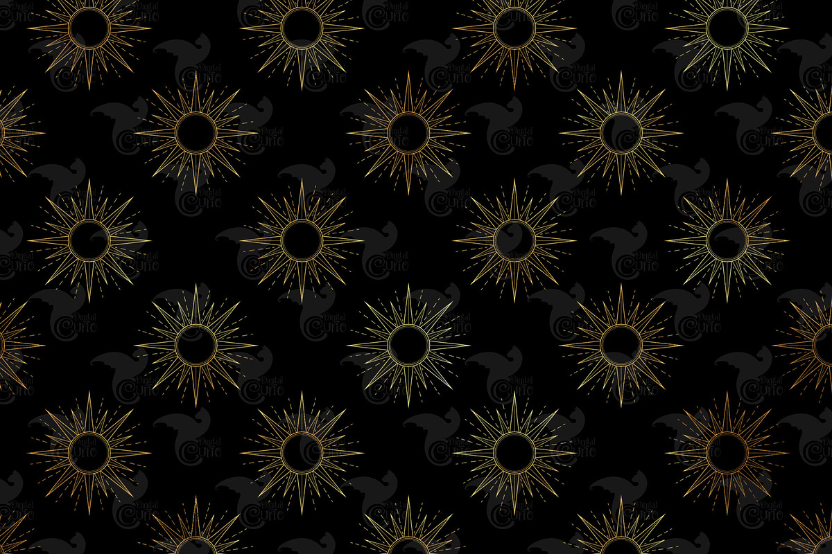 Celestial Gold Mystic Digital Paper, an Illustration by Digital Curio (Photo 4 of 7)